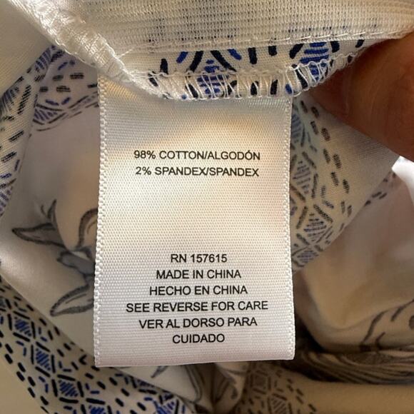 Calypso St. Barth Blue White Seashell Palm Print Cotton Dress Size S - Picture 14 of 16